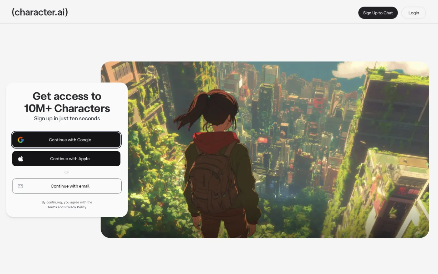 Character.AI public homepage, Aug 2026.